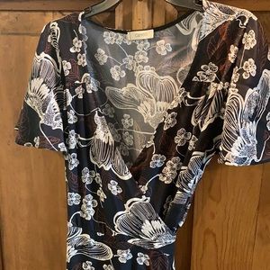 Flirty Wrap Navy Dress